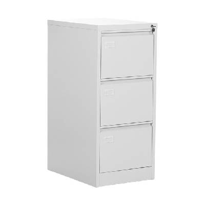 Кардекс Carmen CR-1231 GR, картотека, 3x чекмеджета, прахово боядисан, метален, заключване, сив