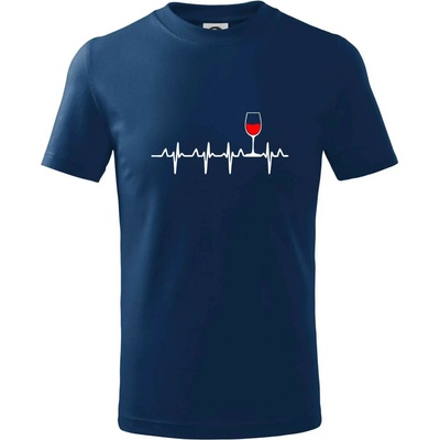 Víno ekg tričko dětské bavlněné půlnoční modrá