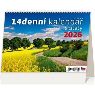 stolní 14denní s citáty / 17,8cm x 21,1cm / S39-26 2026