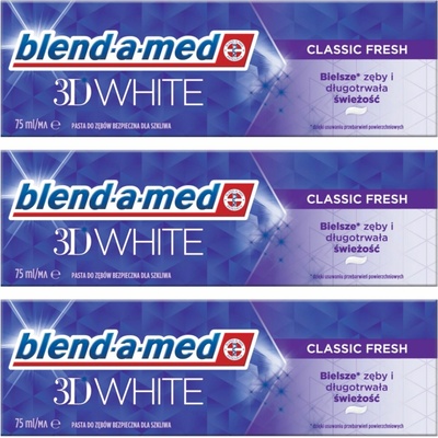 Blend-a-med 3D White Classic Fresh 3 x 75 ml