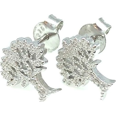 Jan Kos jewellery stříbrné náušnice s bílým kamenem 12118013
