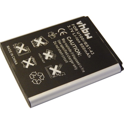 VHBW Baterie pro Sony Ericsson Elm / Hazel / Yari / Txt, 950 mAh - neoriginální