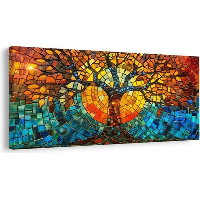 Obraz zářivý strom života v mozaice - 80x40