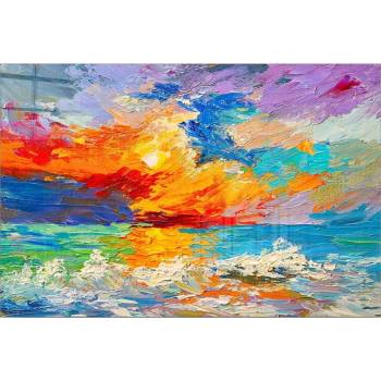 Wallity Картина върху стъкло 100x70 cm Abstract Sunset - Wallity (403MGN1718)