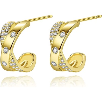 Linda's Jewelry strieborné náušnice Kruhy Crossed Hoops IN456