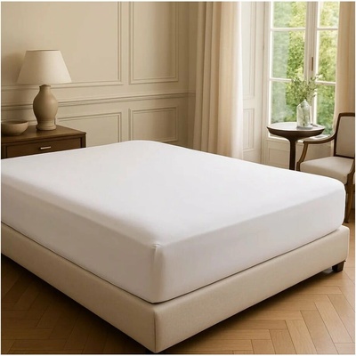 Biela napínacia plachta z bavlny Renforcé Ranforce Mila Home Luxury 200x140