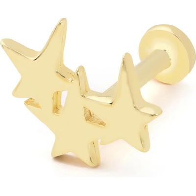 Lillian Vassago Zlatý piercing labreta s hvězdami LLV92-GPI051LB