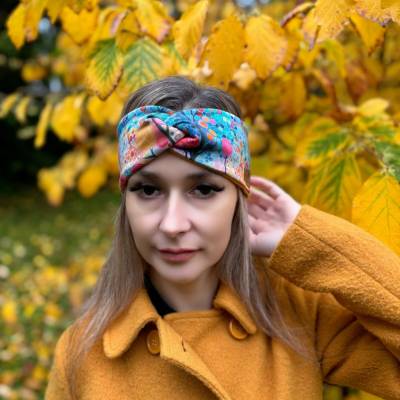 MONYTA Podšitá čelenka - nízká - Vzor Podzim