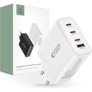 Tech-Protect Зарядно за IOS и Android с PD100W / QC3.0 от Tech-Protect NC100W-GAN - Бяло (9490713934814)