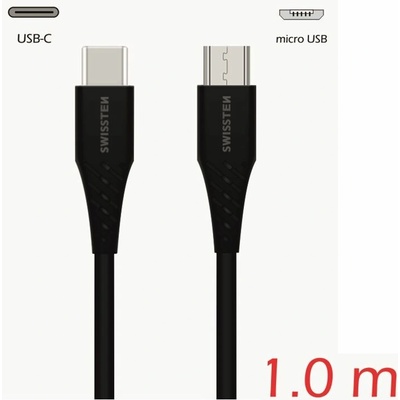 Swissten 71506511 DATOVÝ, USB-C / MICRO USB, 1m, černý