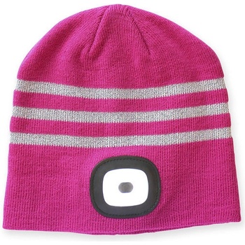 UNIKIA Dětská zimní čepice s LED čelovkou a reflexními proužky X CAP pink