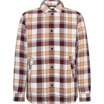 KnowledgeCotton Apparel Мъжка риза с копчета KnowledgeCotton Apparel Checked Loose Fit Padded Overshirt Shirt - Red Check (033-2922-0214)