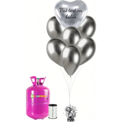 Personal Personalizovaný helium párty set Stříbrné srdce