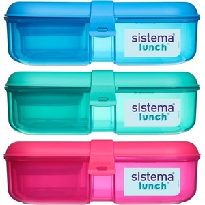 Sistema Кутия за закуски Sistema Lunch Ribbon с разделители и контейнер за кисело мляко 1.1 л, микс цветове