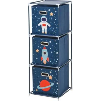 Homestyling Zásuvková skříňka dětská 3 úložné boxy modrá