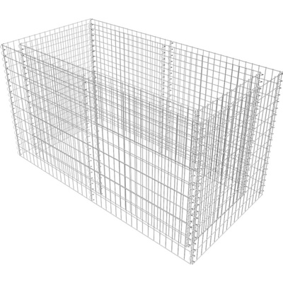 vidaXL Gabiónová zvýšená posteľ Oceľ 180 × 90 × 100 cm Strieborná
