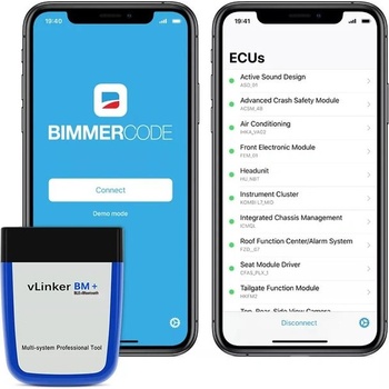 Vgate vLinker BM+ OBD II самодиагностика за BMW и Mini, Bluetooth 4.0 + BLE, BimmerLink/BimmerCode (vLinker BM+4.0)