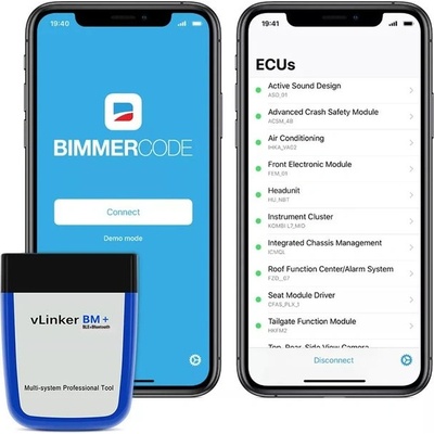 Vgate vLinker BM+ OBD II автодиагностика за BMW и Mini, Bluetooth 4.0 + BLE, BimmerLink/BimmerCode (vLinker BM+4.0)