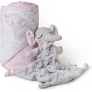 Interbaby SET OSUŠKA froté 100x100 Medvídek spí + PŘÍTULKA ružová