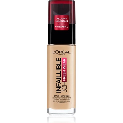 L'Oréal Infaillible 32H Fresh Wear дълготраен течен фон дьо тен цвят 100 WARM DORE 30ml