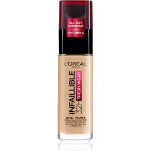 L'Oréal Infaillible 32H Fresh Wear дълготраен течен фон дьо тен цвят 100 Warm Doré 30ml