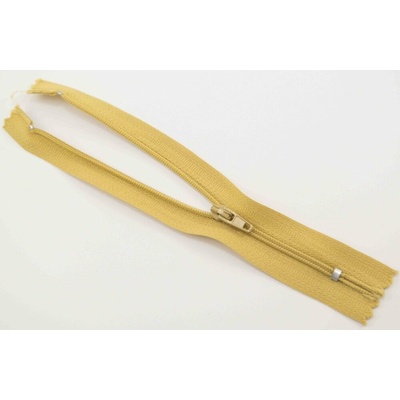 Nedeliteľný jemný plastový špirálový zips (veľkosť číslo 3) rôzne farby - dĺžka 12 cm - 60 cm 20 cm Svetlá horčica