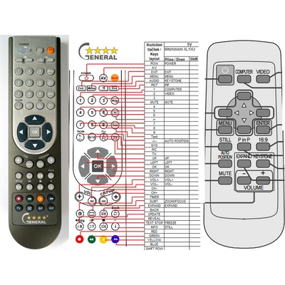 General MITSUBISHI XL1XU - съвместимо дистанционно управление на марката General (XL1XU)
