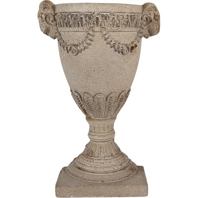 Clayre & Eef sivý antik nástenný kvetináč v barokovom štýle Baroque - 29x11x44 cm