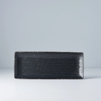 MIJ Černý sashimi talíř Ibushi 27,5 x 11 cm