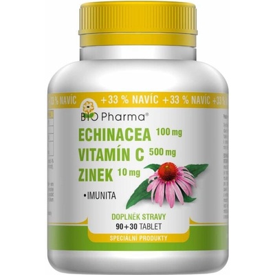 MedPharma Echinacea 100 mg + VitamínC 500 mg + Zinek 10 mg 120 tablet