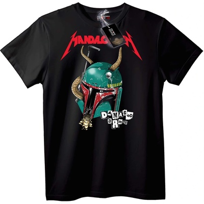 NOONEBRAND Тениска Mandalorian повреден броня - 2XL, White