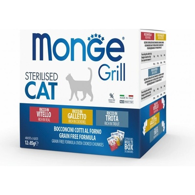 Monge Grill Cat králik a jahňa 12 x 85 g