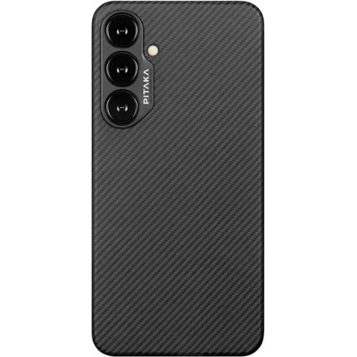 PITAKA MagEZ 4 600D Aramid Fiber MagSafe Case - кевларен кейс с MagSafe за Samsung Galaxy S24 Plus (черен-сив)