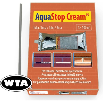 TRUMF sanace s.r.o. AquaStop Cream® - 6x tuba 0,5 l + 2 x PET trubička 50 cm