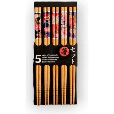 Emro Aziatica Jedálne paličky Flowers 22,5 cm 5 párov