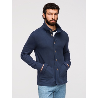 Ombre Clothing Мъжко плетено суитшърт със стойче - тъмно синьо V4 B1716 Ombre Clothing Ombre Clothing | Sin | МЪЖЕ | S