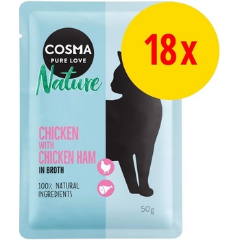 Cosma Nature kuře & kuřecí šunka 18 x 50 g