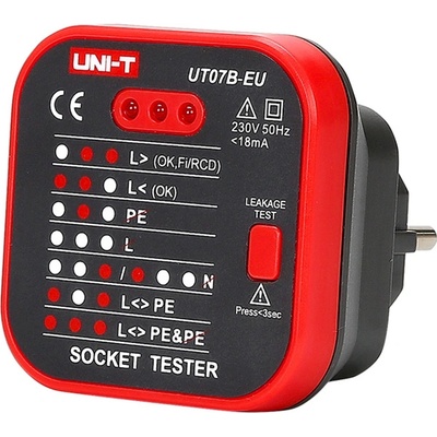 UNI-T Тестер за контакт uni-t ut07b-eu с rcd, 230v (ut07b-eu)