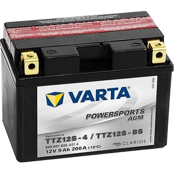 Image 1 of VARTA Powersports AGM 12V 9Ah left+ TTZ12S-4/TTZ12S-BS