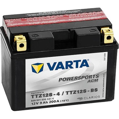 VARTA Powersports AGM 12V 9Ah left+ TTZ12S-4/TTZ12S-BS