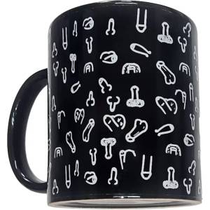  Чаша с пениси, стилен и забавен подарък - Penis Mug Black 370ml (D-244776)