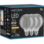 Mexen Vintis 3x LED филамент крушка E27, G95, 6W, Топла - 2200K, 450 lm, димна - L157-E27-0622-70x03 (L157-E27-0622-70x03)