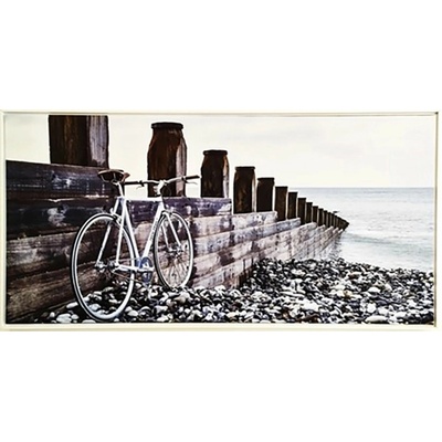 Bondecor Obraz, MDF rám, SHADOW More bicykel 51 x 102 cm