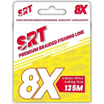 SRT Splietaná Šnúra Sert 8X Fluo Yellow 135 m 0,10 mm 3,36 kg