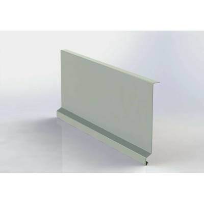 Závětrná lišta podvlečná r.š. 250mm FeZn Lakovaná RAL 9006 stříbrná s folií dl.2m
