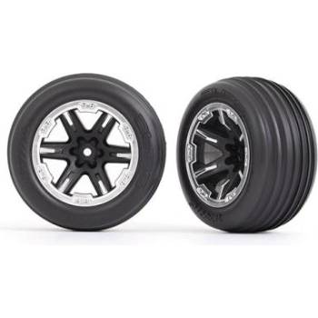 Traxxas колело 2.8", джанта RXT черен/полуматов хром, гума Ribbed (2) (предни)