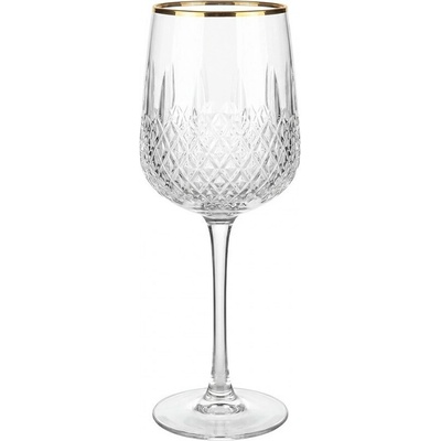 Clay re & EefElegantní sklenice na víno se zlatým okrajem Ø 7*23 cm 300 ml