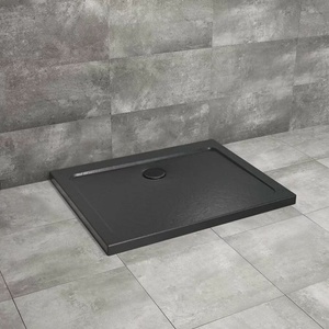 Radaway Правоъгълно душ корито Radaway Doros D Stone 100x80 см, черен акрил (SDRD1080-01-54S)