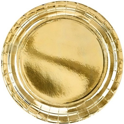 Party Deco Парти Чинии в Златно, 23см - (1 пакет / 6 бр. )