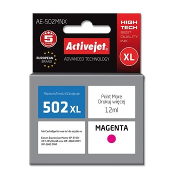 Compatible Мастило Activejet AE-502MNX (заместител за Epson 502XL W34010, Supreme, 12 ml, магента) (AE-502MNX)